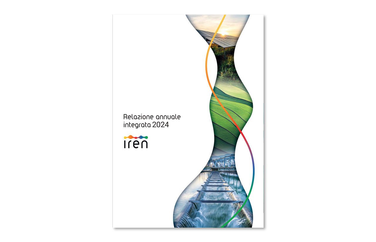 Copertina della Relazione Annuale Integrata 2024 del Gruppo Iren
